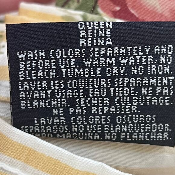 Ralph Lauren Sophie Brooke Floral roses strips ruffle edge sheet set - Picture 8 of 9